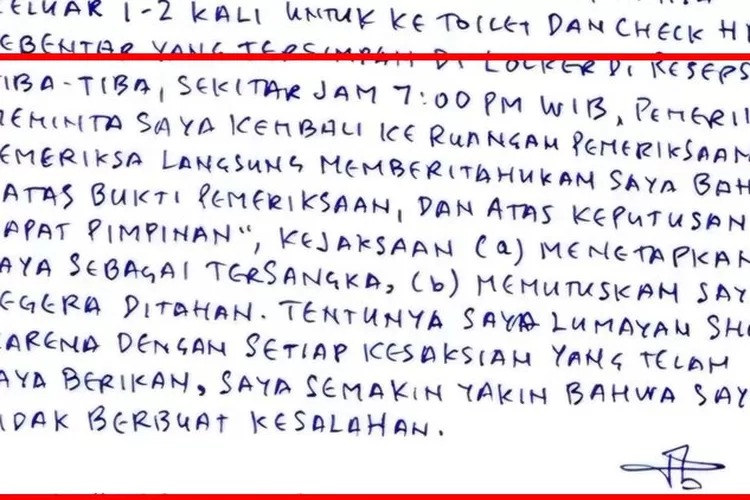 Tulisan Tangan Tom Lembong Beberkan Kronologi Penetapan Tersangka Kasus Impor Gula